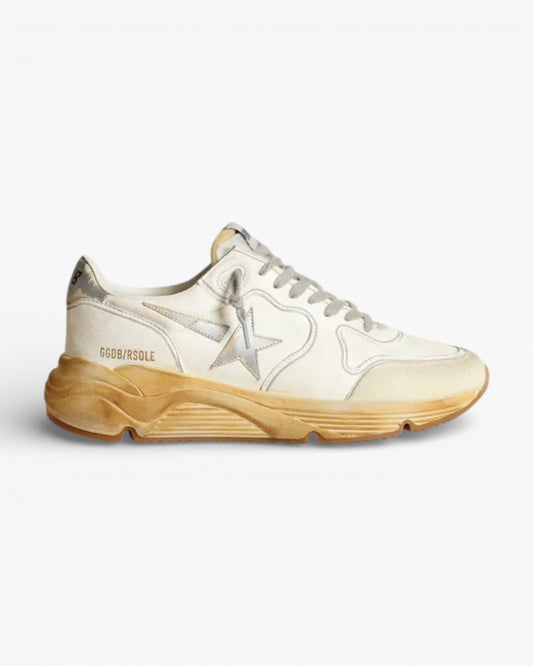 Golden Goose Running Sole Sneakers Star Heel Tab Leather Silver Digital Print