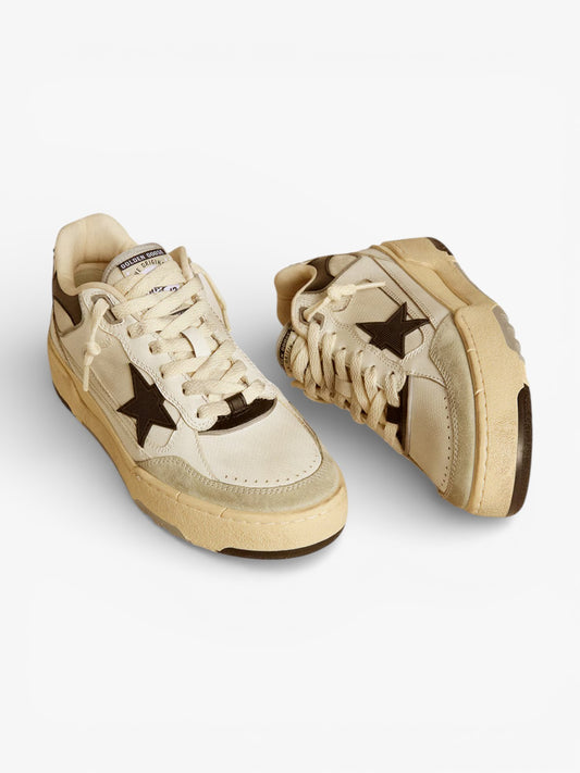 Golden Goose Forty2 Black Star and Black Leather Heel Tab Sneakers