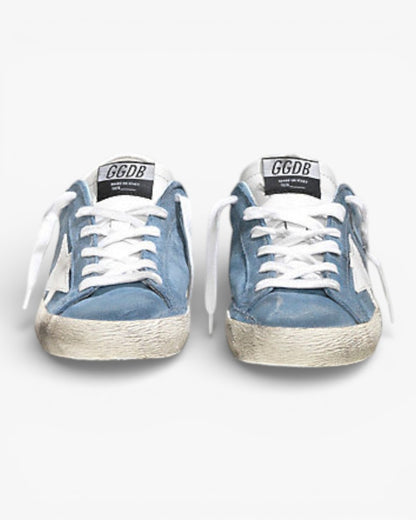 Golden Goose Super‑Star Sneakers Ciel Suede White Leather