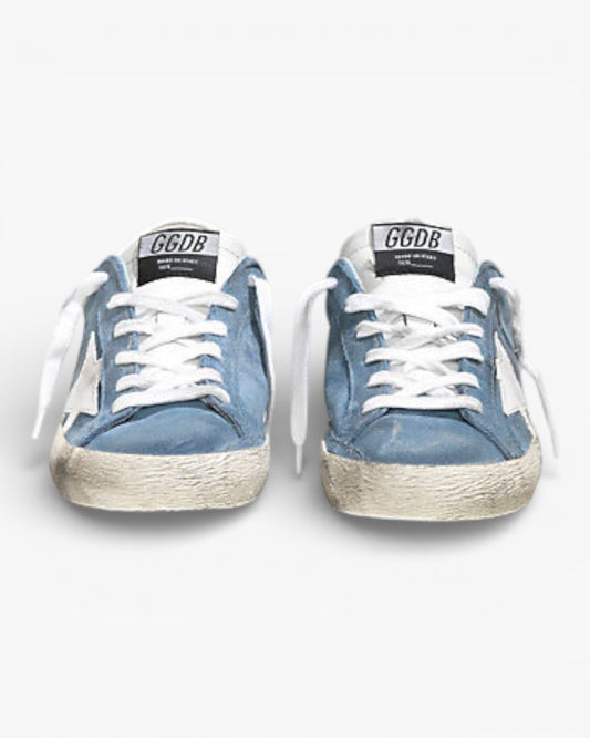 Golden Goose Super‑Star Sneakers Ciel Suede White Leather