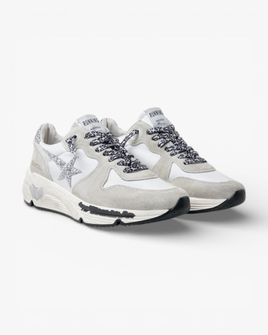 Golden Goose Running Sole Sneakers Nylon Suede Glitter Golden Star