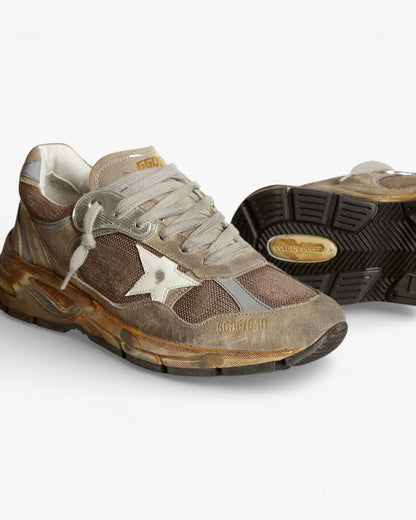 Golden Goose Running Star Taupe White Sneakers