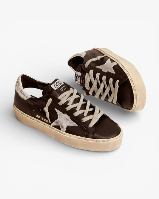 Golden Goose Hi Star High‑Top Leather Sneakers