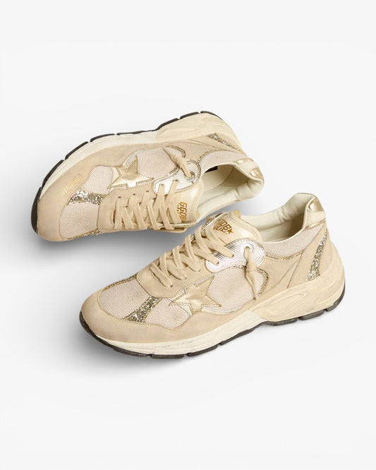 Golden Goose Running Star Beige Gold Sneakers