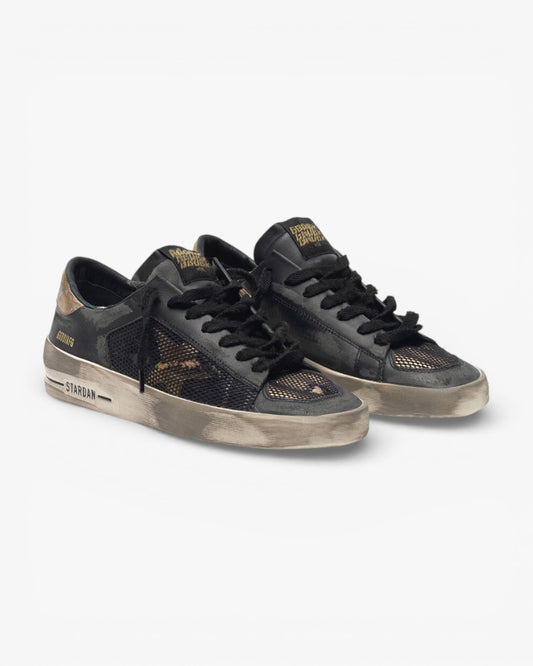 Golden Goose Distressed Black Gold Stardan LTD Sneakers