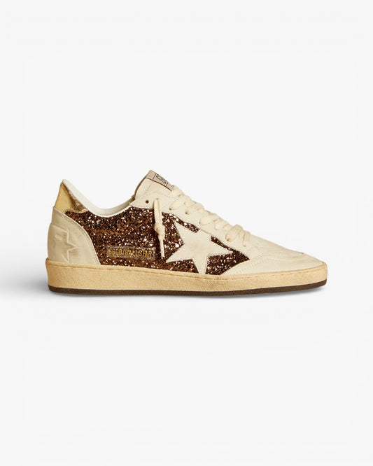 Golden Goose Ball Star Brown Glitter Sneakers