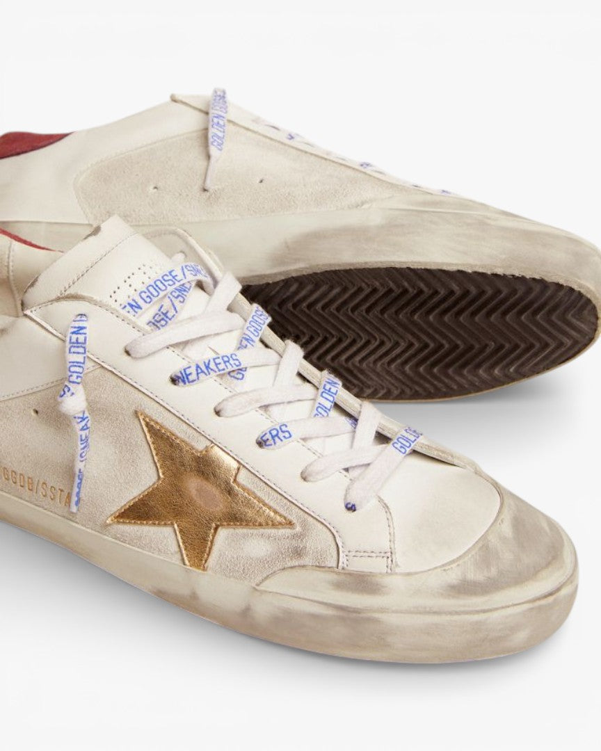 Golden Goose Super-Star Penstar White Sneakers with Gold Star