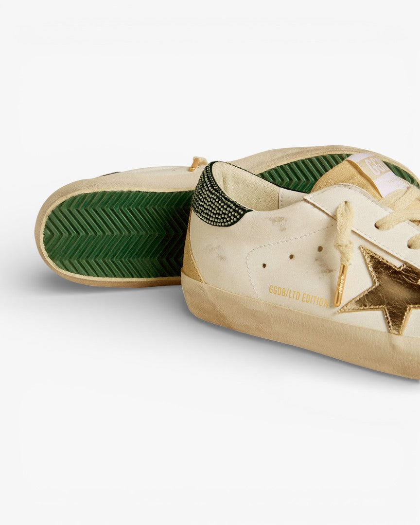Golden Goose Women’s Super-Star LTD Leather Star Swarovski Crystal Heel Tab