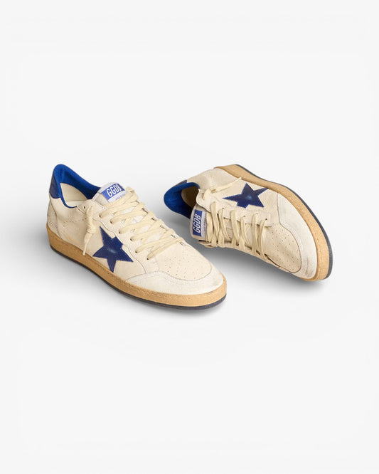 Golden Goose Ball Star White Leather Blue Star Sneakers