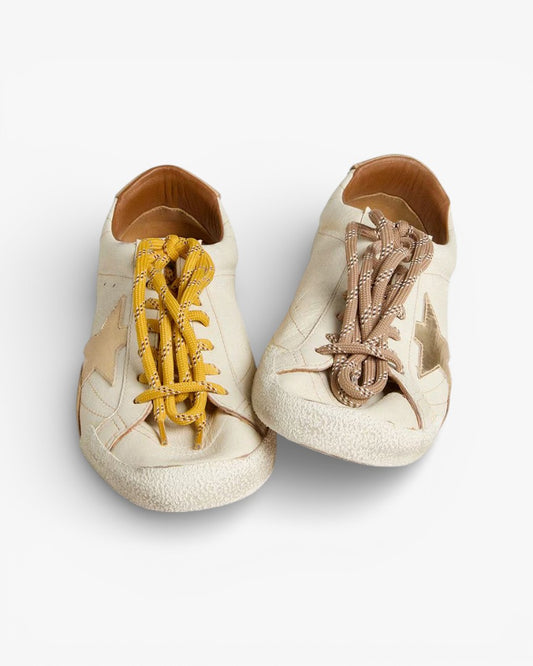 Golden Goose True Star White Nappa Leather Sneakers with Gold Star