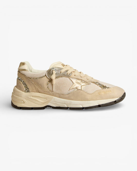 Golden Goose Running Star Beige Gold Sneakers