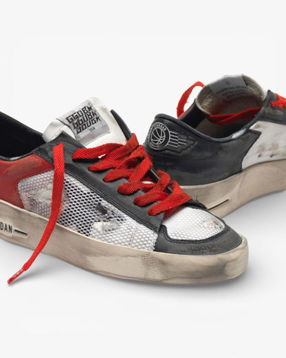Golden Goose Distressed Black Red Stardan LTD Sneakers