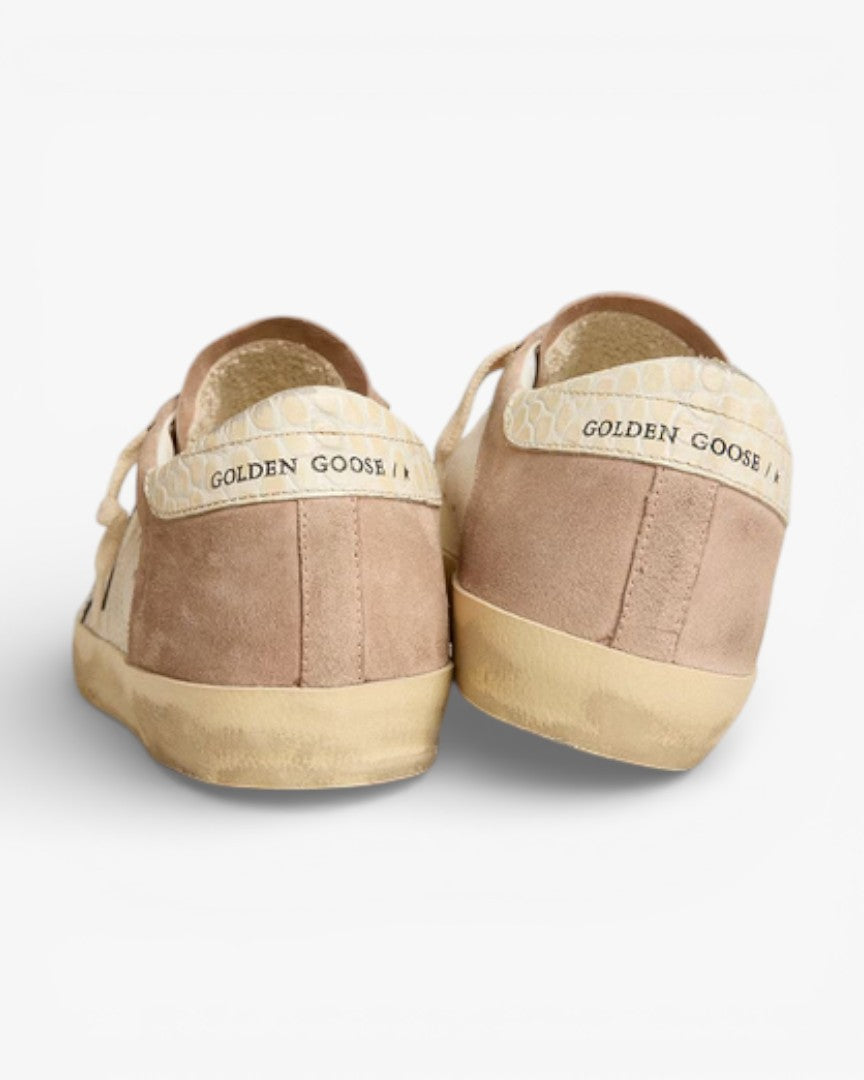 Golden Goose Women’s Super-Star Pink Suede Silver Metallic Leather Star