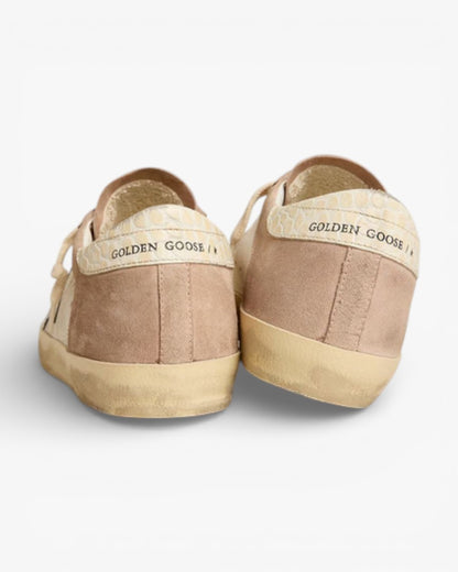 Golden Goose Women’s Super-Star Pink Suede Silver Metallic Leather Star