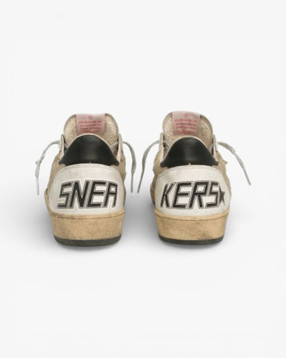 Golden Goose Ball Star Leather Mesh Sneakers Black Heel Tab