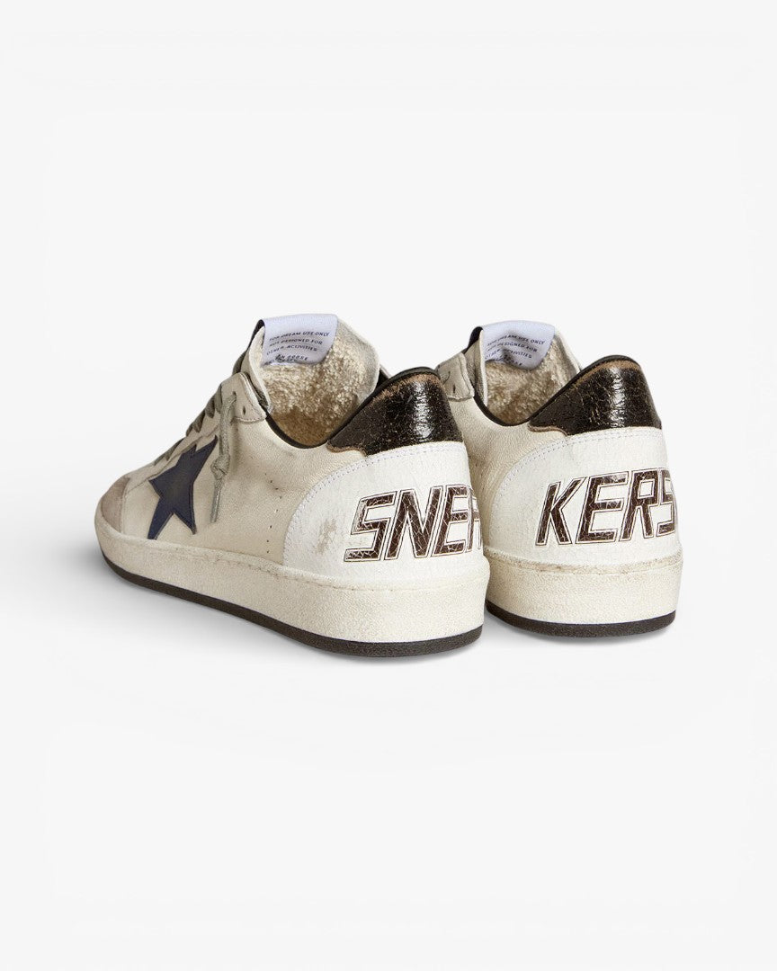 Golden Goose Ball Star White Blue Leather Sneakers