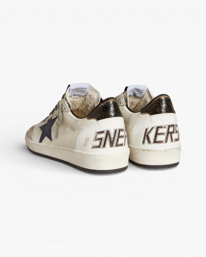 Golden Goose Ball Star White Blue Leather Sneakers
