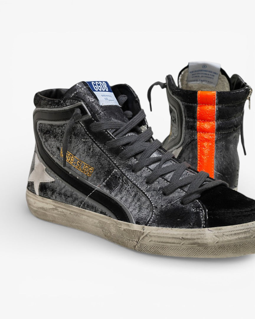 Golden Goose Slide Sneakers Camoscio Suede Pelle Star Savage Black