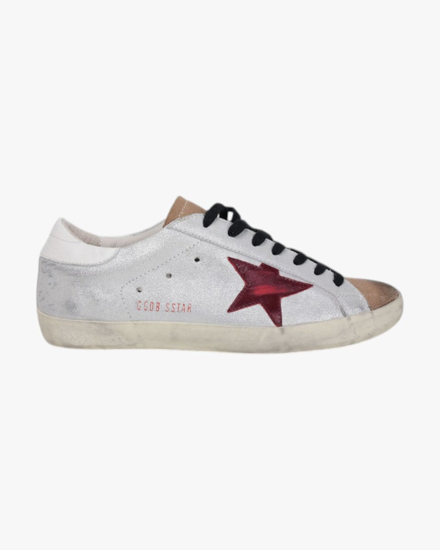 Golden Goose Silver Purple Handcrafted Custom Couple Sneakers
