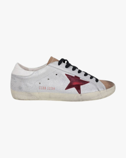 Golden Goose Silver Purple Handcrafted Custom Couple Sneakers