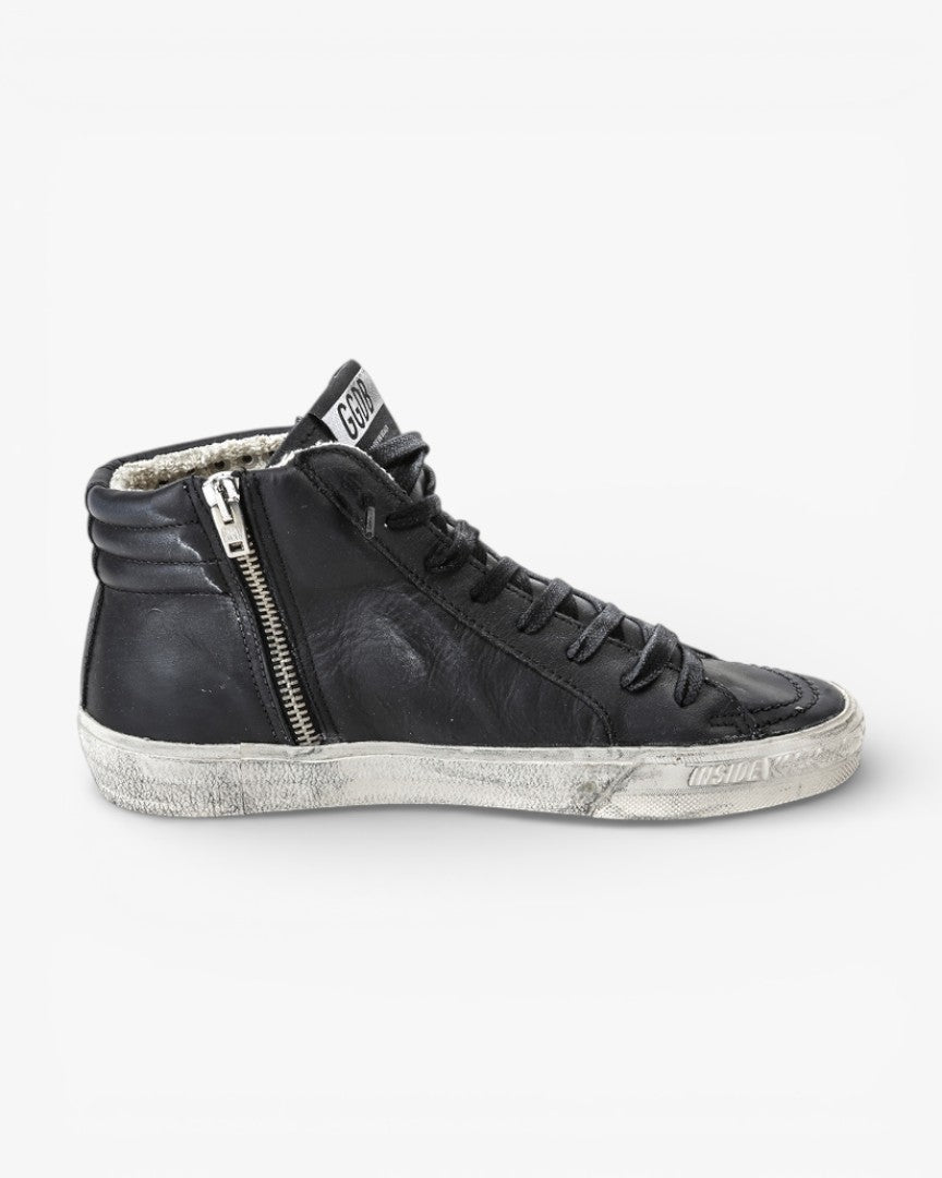 Golden Goose Slide Black Handmade Custom Couple Shoes Sizes 34-46