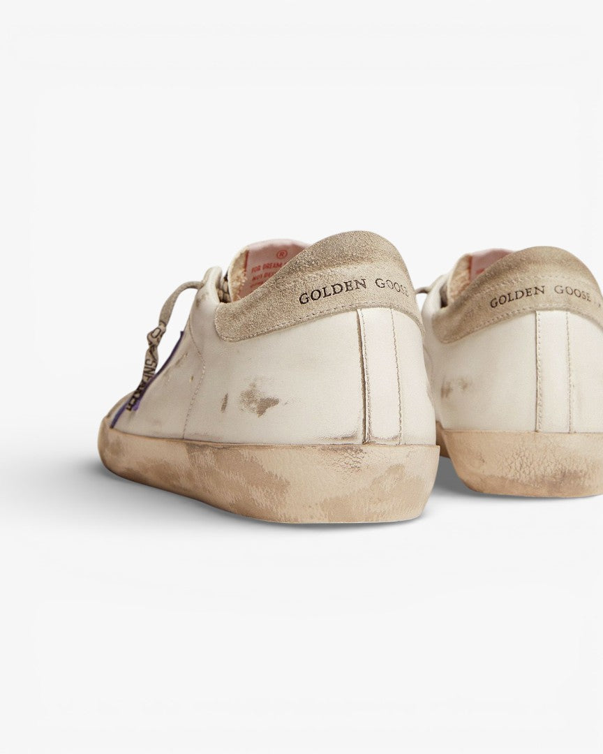 Golden Goose Super-Star Sneakers with Snake Print and Blue Star