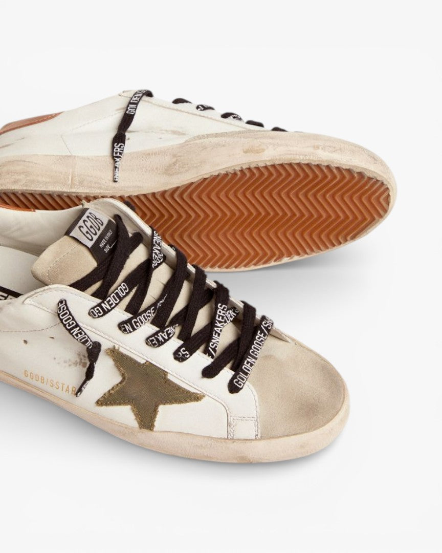 Golden Goose Super‑Star LTD Sneakers Olive Green Canvas Star Tan Heel