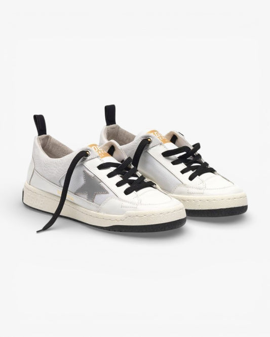 Golden Goose Yeah White Leather Sneakers Silver Star