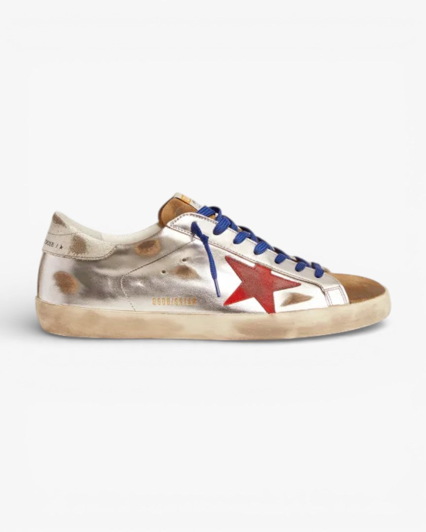 Golden Goose Super-Star Sneakers with Red Star