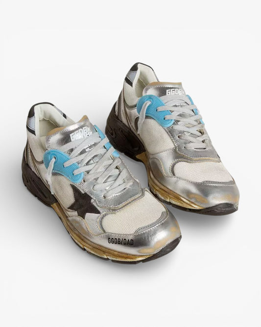 Golden Goose Running Star Silver Blue Sneakers