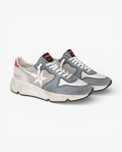 Golden Goose Grey Running Sole Sneakers Suede Canvas