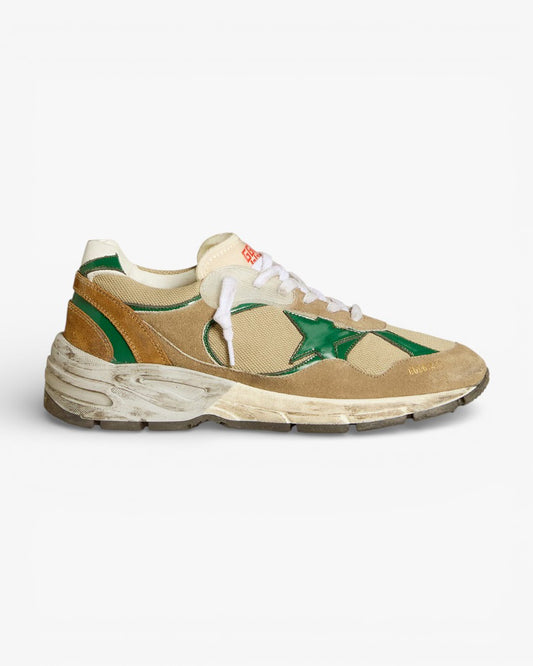 Golden Goose Running Star Beige Green Sneakers
