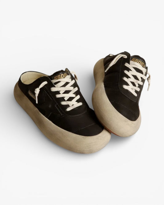 Golden Goose Space Star Black Nylon Sabot Sneakers