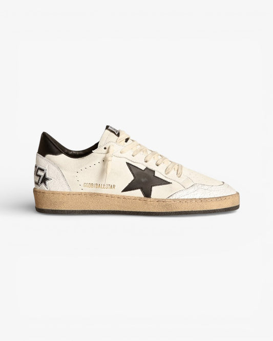 Golden Goose Ball Star Black Suede Sneakers White Star Black Tab