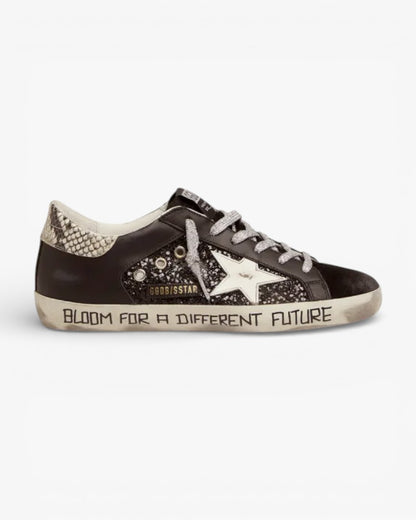 Golden Goose Super‑Star Sneakers Glitter Handwritten Lettering
