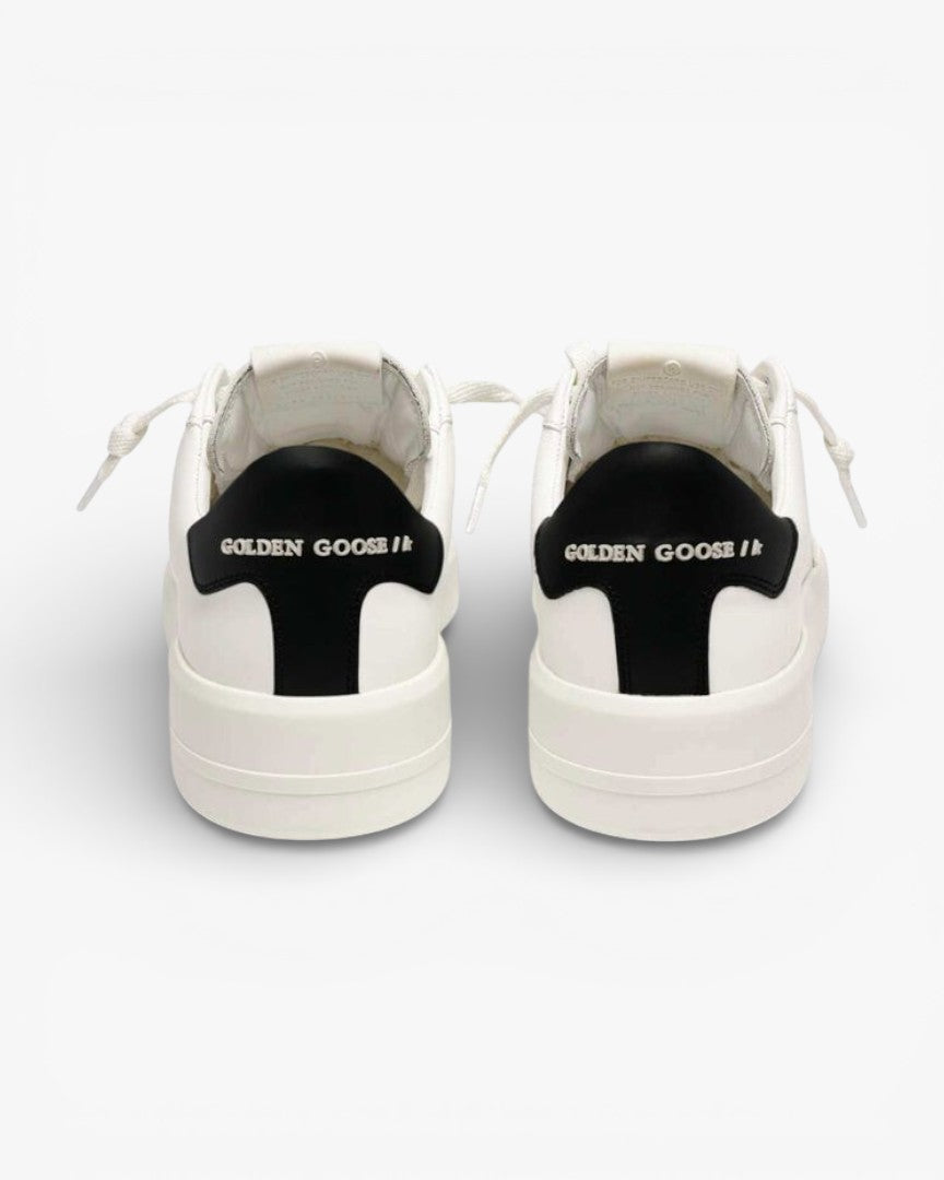 Golden Goose Purestar White Leather Sneakers Black Heel Tab