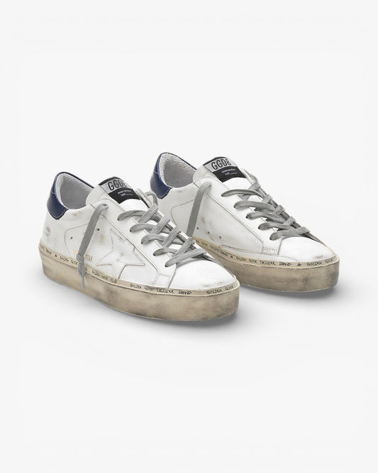 Golden Goose Hi-Star Sneakers G33WS945.A5 Calfskin Upper Star Glossy Leather Heel