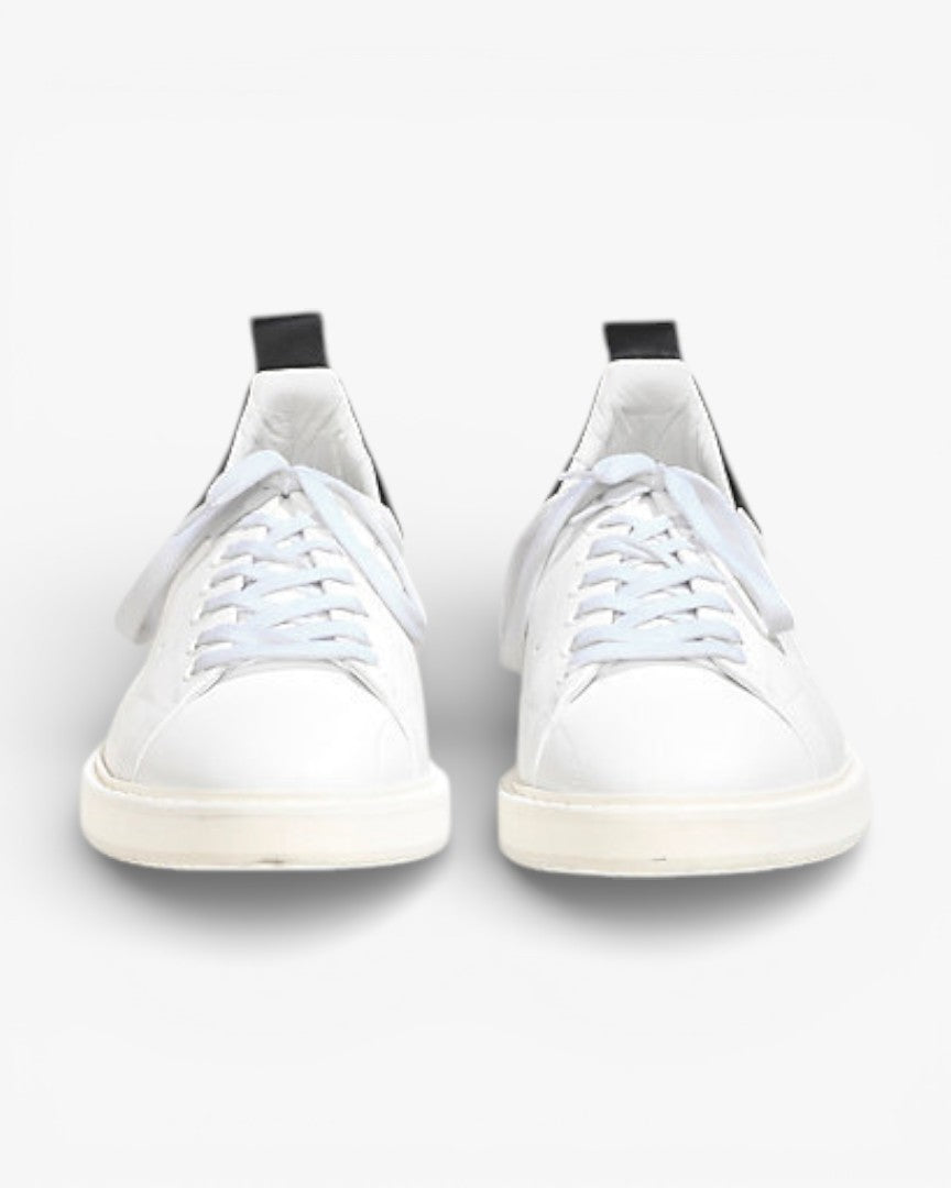 Golden Goose White and Black Starter Sneakers in Bovine Leather