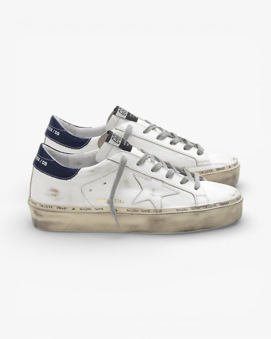 Golden Goose Hi-Star Sneakers G33WS945.A5 Calfskin Upper Star Glossy Leather Heel