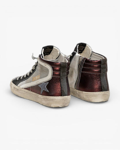 Golden Goose SLIDE Sneakers Leather Glitter Star