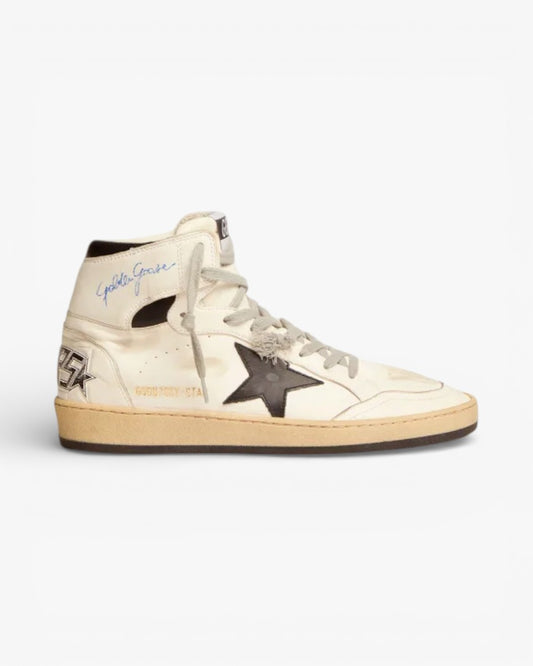 Golden Goose Sky Star White Black High Top Sneakers