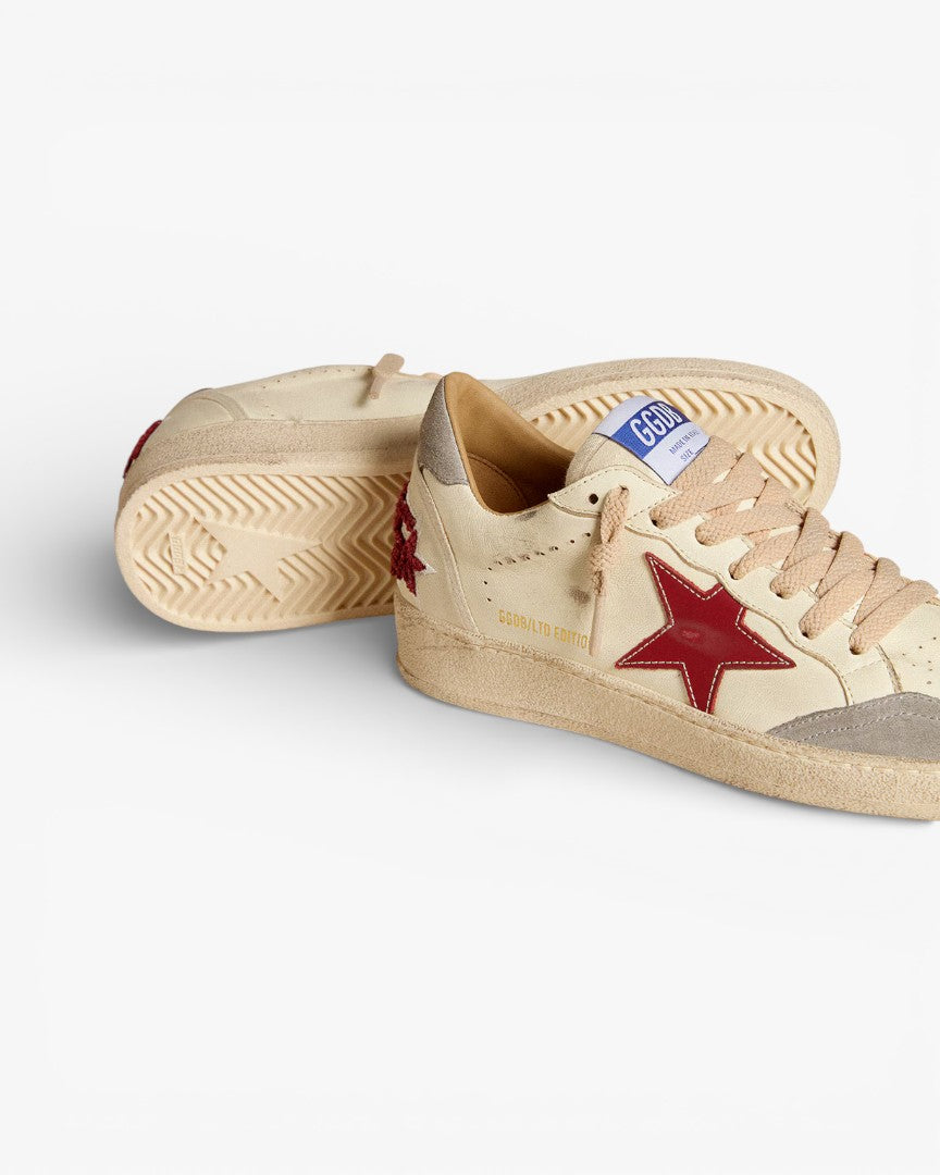 Golden Goose Ball Star Limited Edition Cream Red Star Sneakers