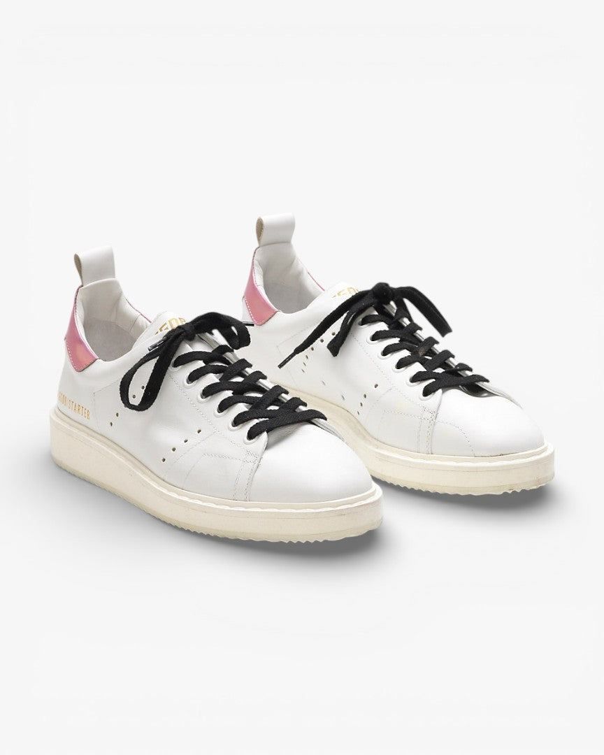 Golden Goose STARTER Sneakers G30WS631 with Calf Leather Upper and Iridescent Heel Tab