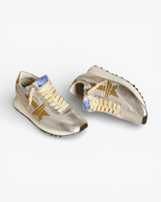Golden Goose Marathon Black Nylon Sneakers with White Star
