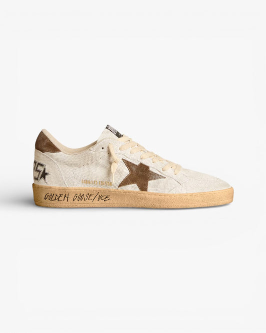 Golden Goose Ball Star LTD Edition White Brown Star Sneakers