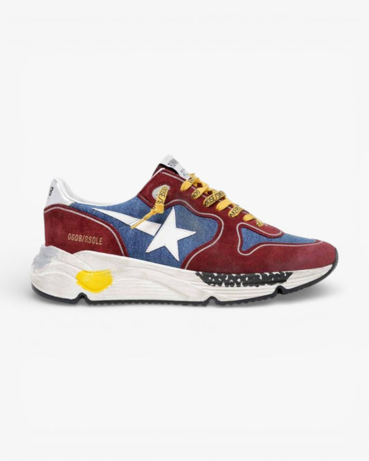 Golden Goose Burgundy Blue Running Sole Sneakers
