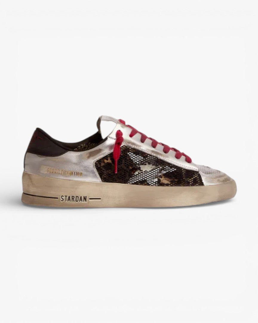 Golden Goose Stardan White Leather Sneakers Black Star Black Heel