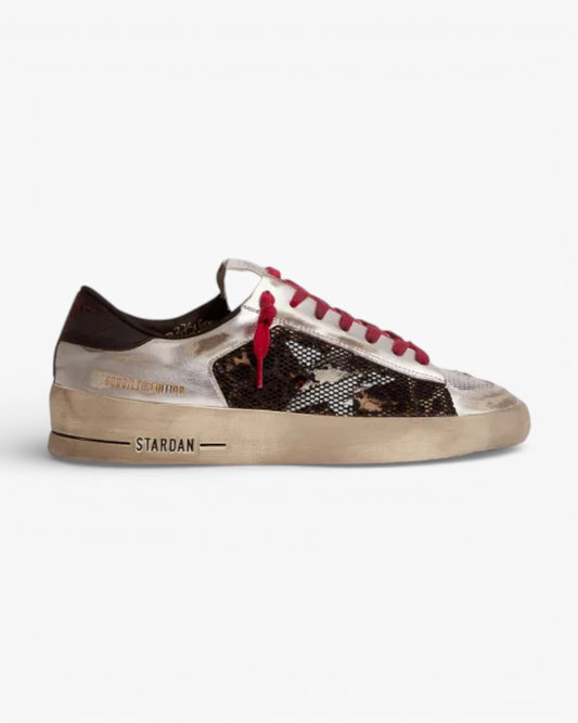 Golden Goose Stardan White Leather Sneakers Black Star Black Heel