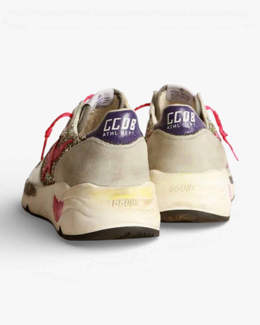 Golden Goose Running Sole Sneakers Metallic Leather Glitter