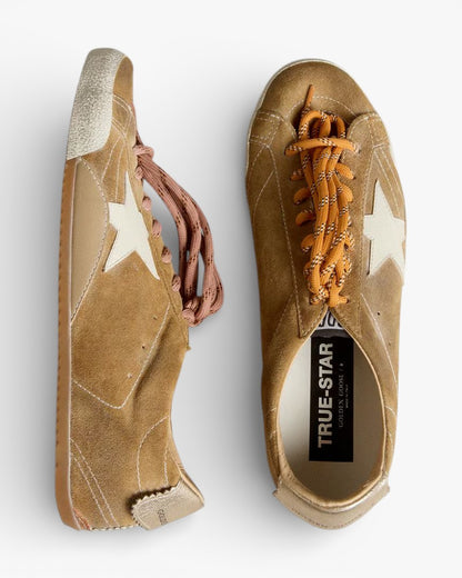 Golden Goose Ball Star White Leather Sneakers with Red Star